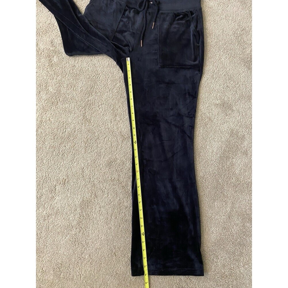 Green Tea High Rise Pants Black Y2K Velour Luxe Stretch Pants Women’s Size L - Picture 7 of 12